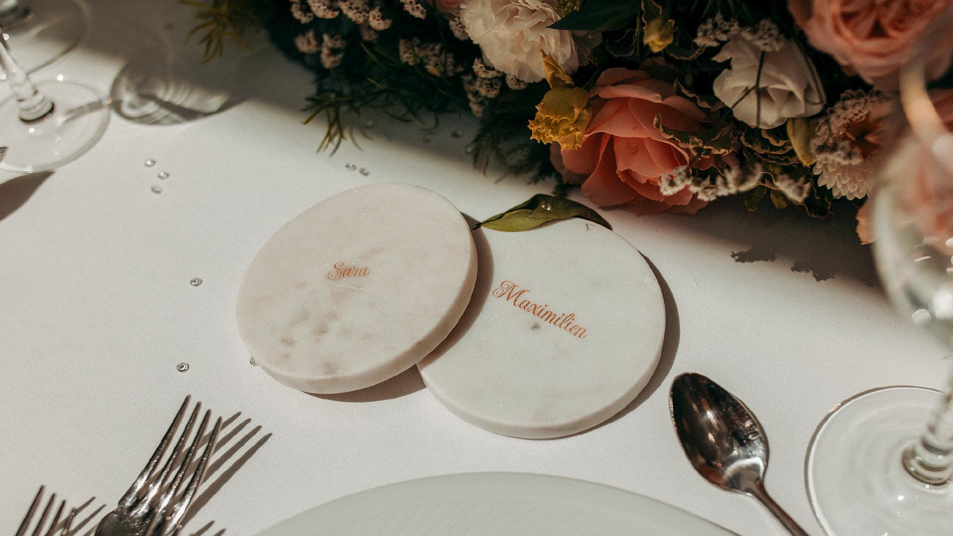 Des sous-verres personnalisés pour mon mariage.