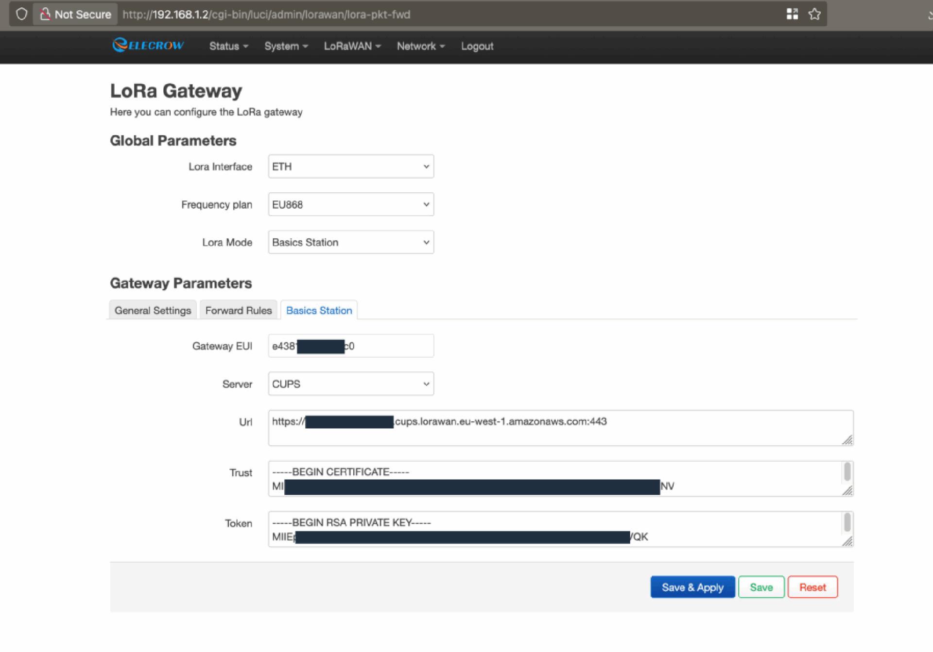 ThinkNode LoRaWAN configuration